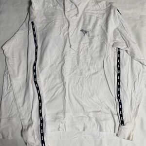 PINK VS Bling White Hooded Long Sleeve Tee